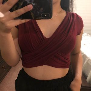 Burgundy Crop Top